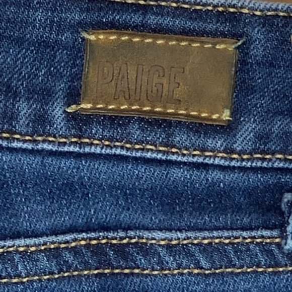 PAIGE Denim Hoxton Crop Medium Dark Wash Skinny Jeans, Size 27 - Picture 6 of 7